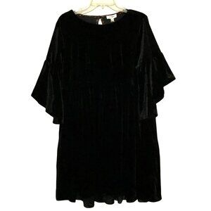 Umgee Black Velvet Dress Tunic Top M Whimsigoth Dark Romantic Feminine Going Out